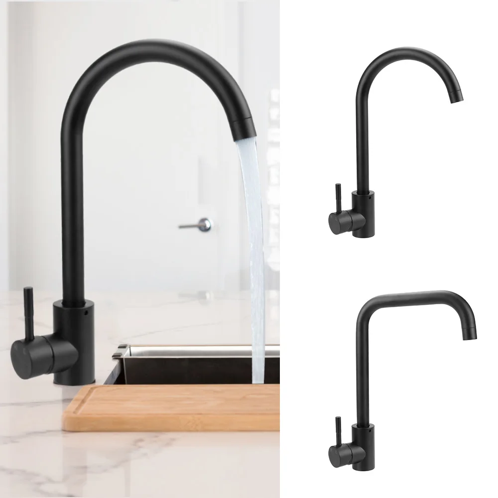 

NICEYARD Stainless Steel Black Kitchen Faucet 360 Rotate for Kitchen Hot and Cold Deck Mounted for Sinks Kitchen Accessories