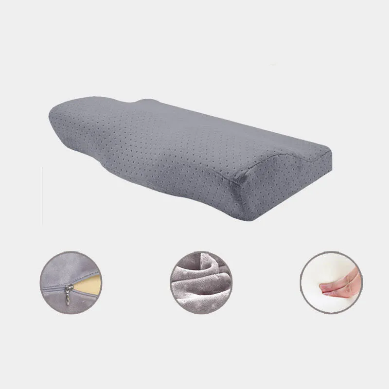 Memory Foam постельные принадлежности защитная подушка для шеи медленный отскок Подушка-бабочка здоровья затылочный шейный размер в 50*30 см - Цвет: Темно-серый