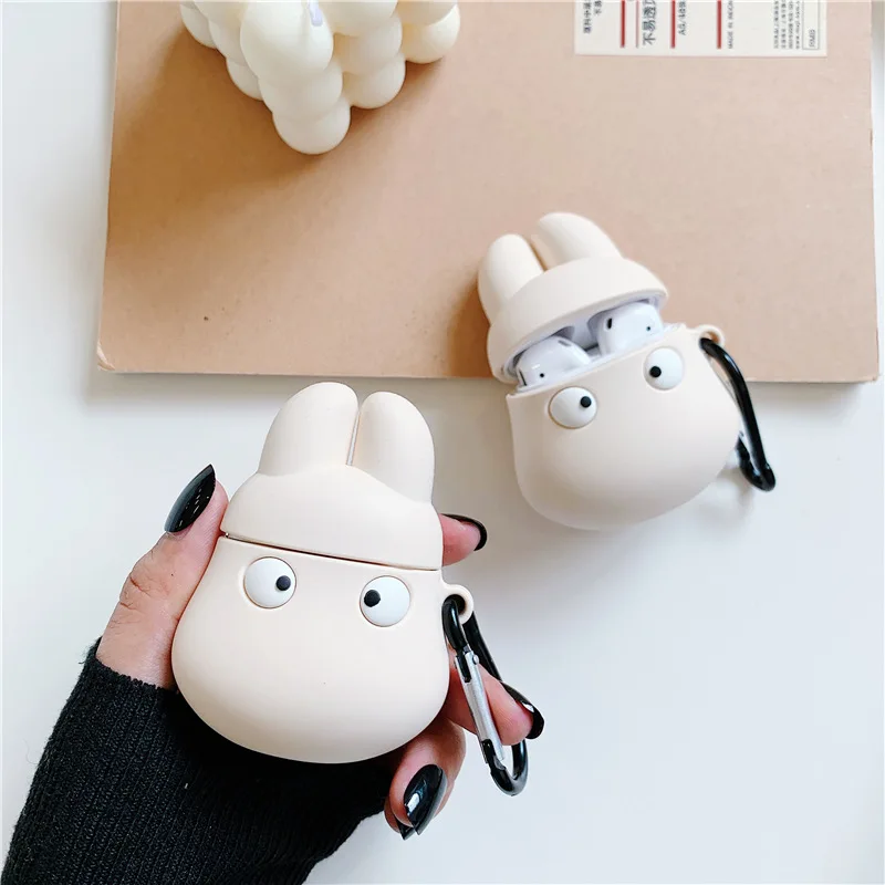 

Cute Hayao Miyazaki Cartoon My Neighbor Totoro Silicone Cover Keychain for Apple Airpods 1 2 Wireless Bluetooth Earphone Cases