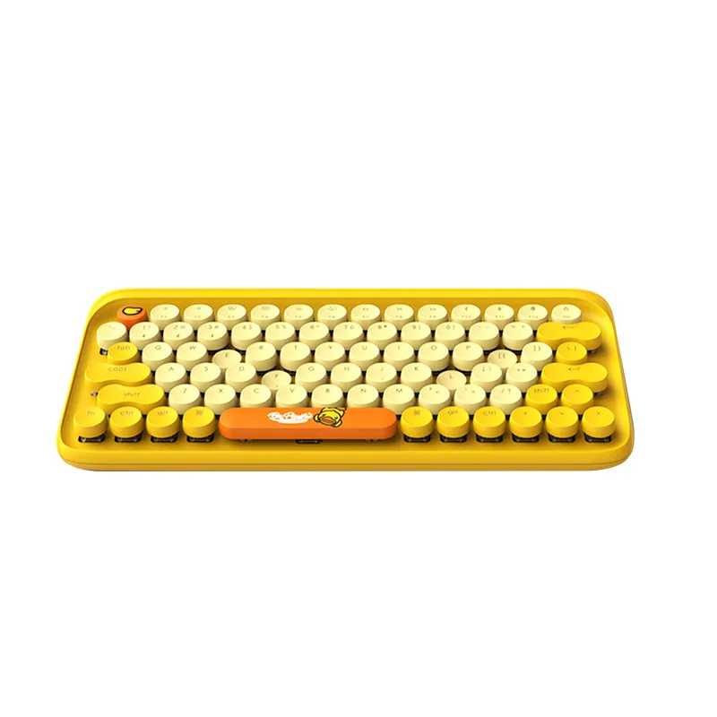 Милая маленькая Желтая утка точка круг Bluetooth Беспроводная ретро Механическая клавиатура для планшета Apple MAC, EH112S 79(ключ