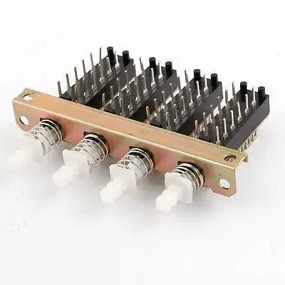 

AC 220V 3A 4P2T 4 Rows Interlock Push Button Switch with Ear