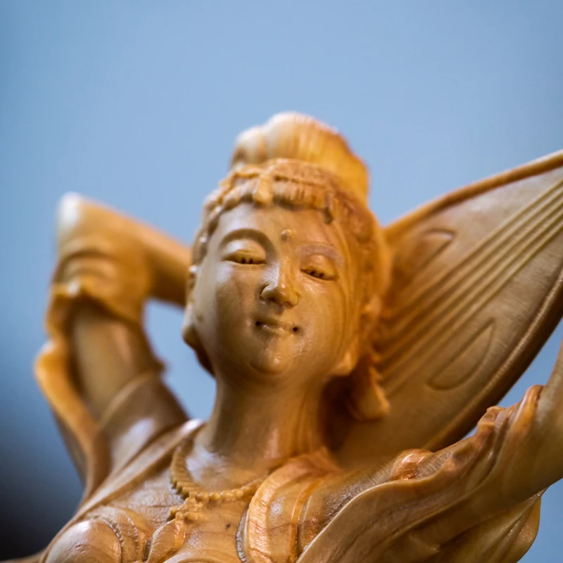 17 см Красивые фигурки статуя из массива дерева Dunhuang летающая скульптура бокса