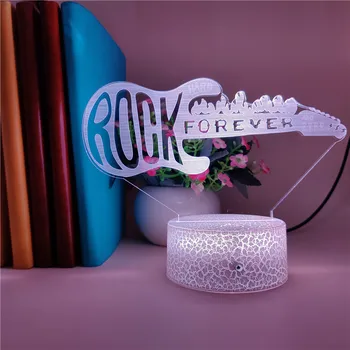 

Bluetooth Speaker Rock Electric Guitar 3D Led Table Lamp RGB Multicolor Change Gifts for Band Friends Home Party Decoration