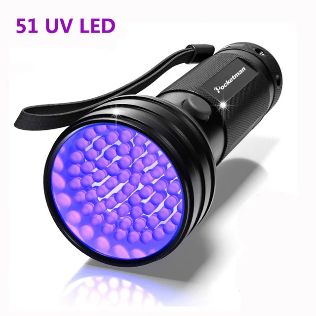 51 UV LED Высококачественный УФ-свет 51 светодиодный 21 светодиодный 12 Светодиодный УФ-свет 395-400nm светодиодный ультрафиолетовый фонарик лампа безопасное Обнаружение ультрафиолета AAA батарея - Испускаемый цвет: 51 UV LED