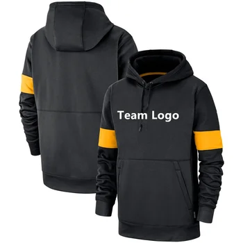 

Custom Stock Size S-4XL 100th season Patch Sideline Performance Pullover Hoodies Front pouch pocket Men's Teamlogo Sweatshirt