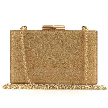 

Women Evening Bag Stitching Color Acrylic Box Party Package