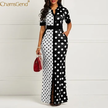 

Bodycon Dress Party Long Dress Dresses Woman Party Night Bodycon Dot Sheath Casual Dot Print V-Neck Short Sleeve Sept