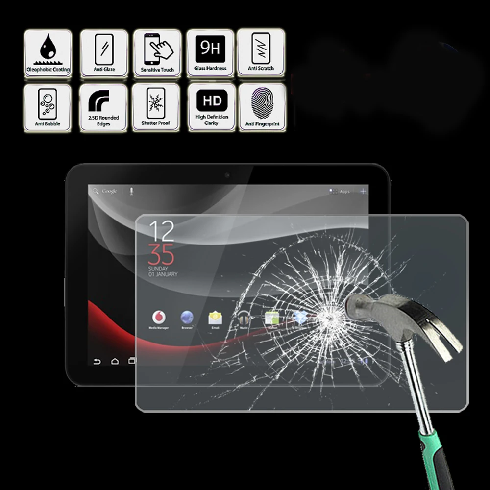 

For Vodafone Smart Tab 10 - Tablet Tempered Glass Screen Protector Cover Anti Fingerprint Screen Film Protector Guard Cover