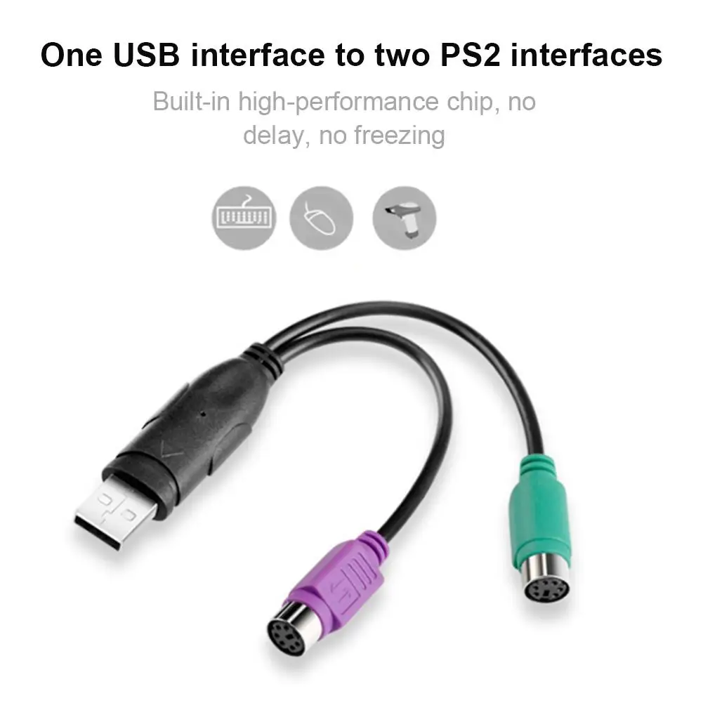 USB для PS2 кабель удлинитель с адаптером женщин конвертер круглым разъемом