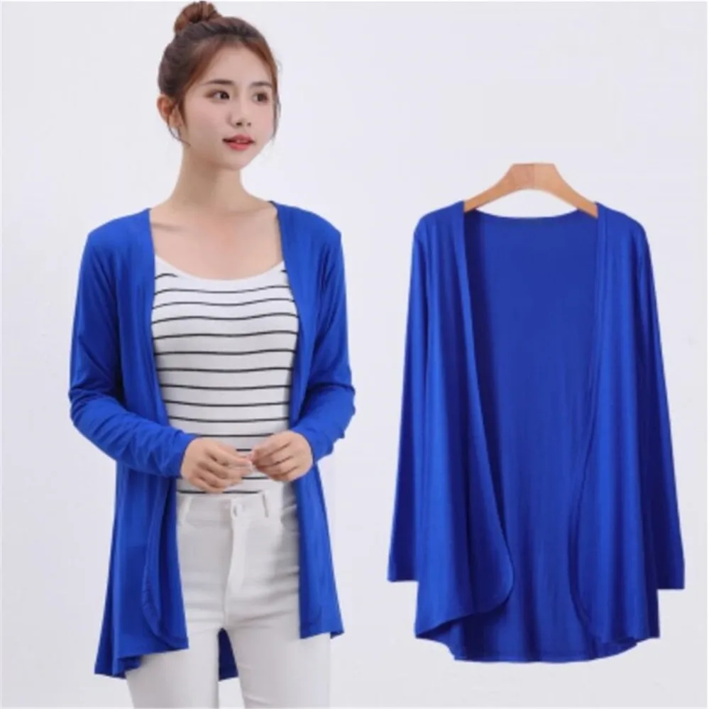 2024 Summer Autumn Korean Women Modal Cardigan Ladies Shawl Female Cotton Sweater Cardigans Long Sleeve Women Casual Thin Coats 4