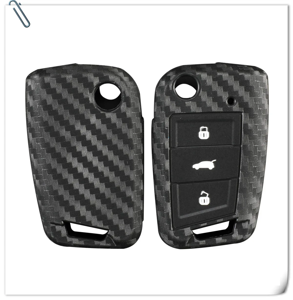 Keyforkess 20 pezzi custodia protettiva in Silicone al carbonio per VW Polo Golf 7 Tiguan Skoda Octavia Karoq SEAT Ateca Leon Ibiza 2015-2019 - Hbb1fdb1765f544abbb275cb6e9d71e16v