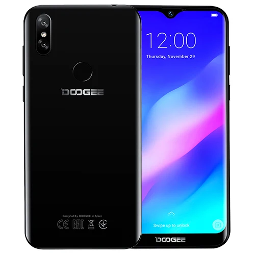 DOOGEE Y8 Plus, Android 9,0, FDD LTE, 6,21 дюймов, 19:9, экран капли воды, смартфон MTK6761, 3 Гб ОЗУ, 32 Гб ПЗУ, 4000 мАч, две sim-карты, МП - Цвет: Black