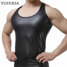 Мужские майки из искусственной кожи, топы без рукавов, футболки, топы, вечерние, для танцев, Клубная одежда, костюмы, нижнее белье, мужская одежда