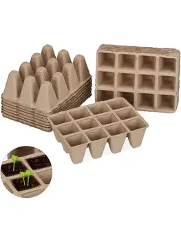 

17Pcs 12 Compartments Seed Starter Tray Biodegradable Peat Pots Seedling Germination Trays Organic Plant Seed Starter Tray Kit