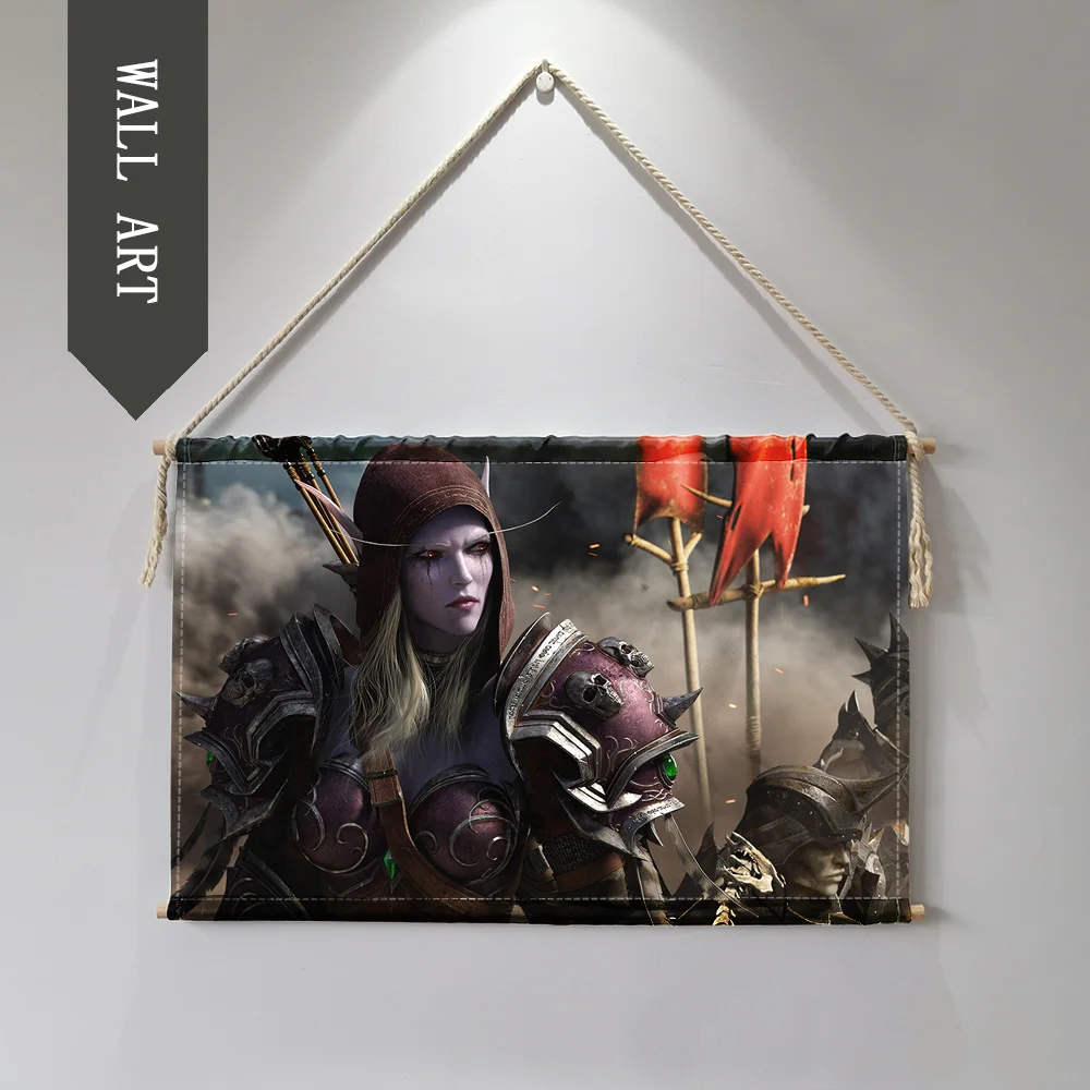 World of Warcrafts Sylvanas Jain Подвесной Настенный художественный плакат Настенные картины для гостиной ткань свиток живопись cuadro decorativo