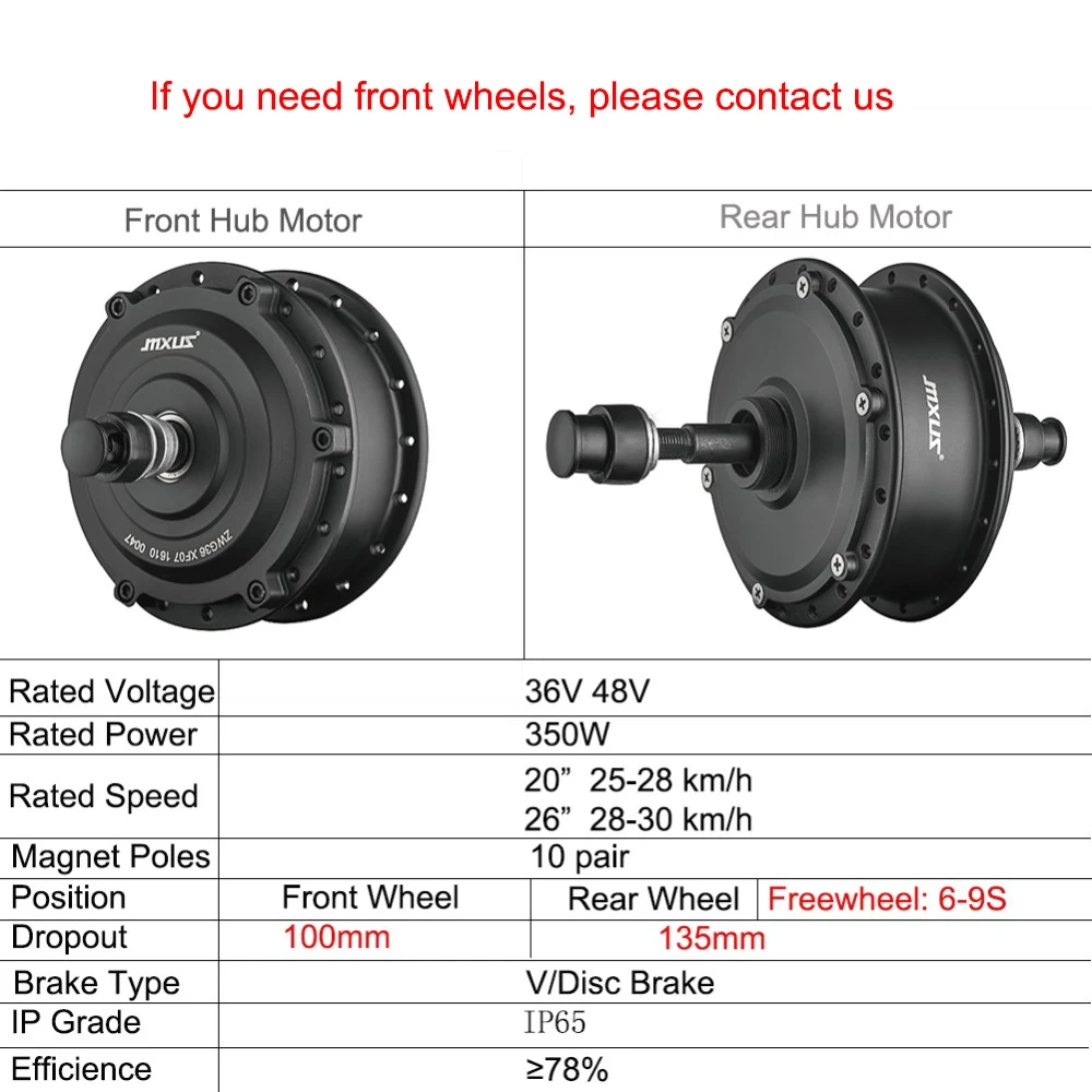 [Disc 30%] MXUS Electric Bike Conversion Kit 16-28in Motor Wheel 48V ...