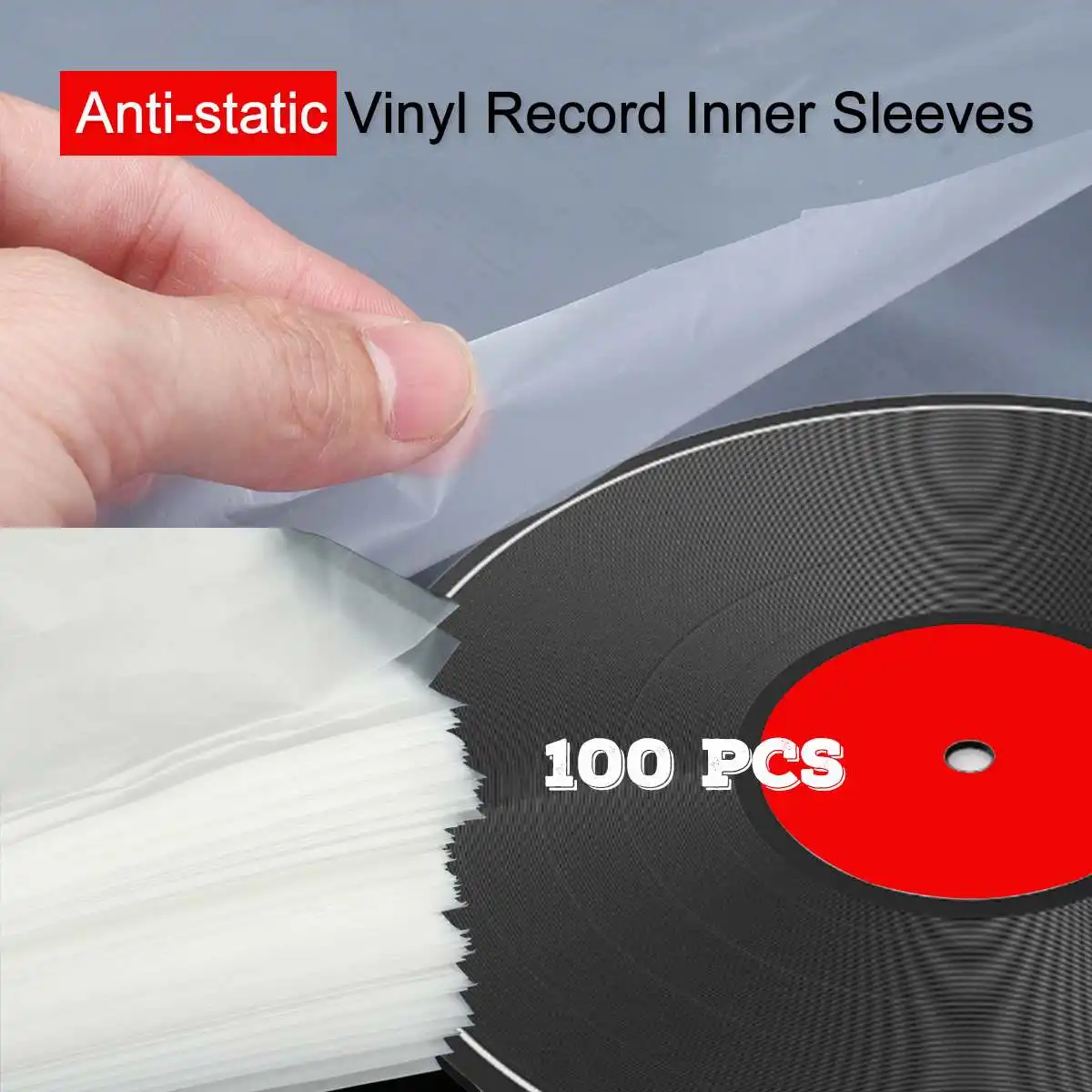 100 шт. 1" виниловая пластмассовая пленка для записи LP, антистатические пластмассовые пакеты для записи, внешняя внутренняя пластиковая прозрачная крышка, контейнер