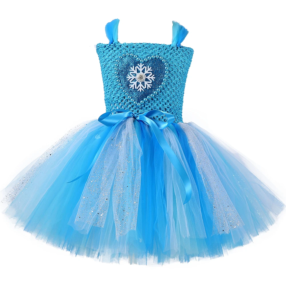 Girls Tutu Dress Children Cosplay Princess Elsa Snow Queen Christmas Halloween Party Costume Fancy Girl Vestido Clothes | Детская одежда