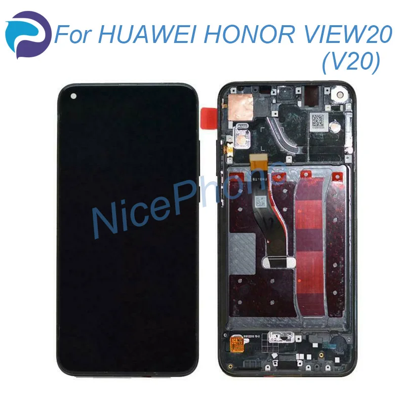 ЖК-дисплей с рамкой для HUAWEI HONOR VIEW 20 ЖК-экран V20 сенсорный дигитайзер в сборе