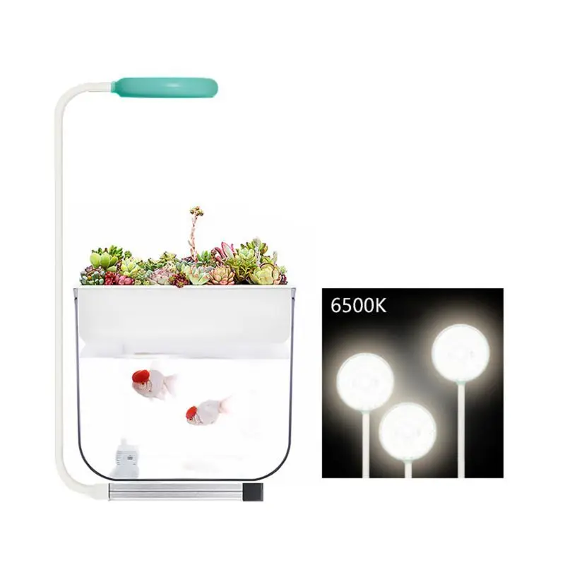360 градусов Мини светодиодный светильник аквариумный аквариум для растений с USB зарядкой - Цвет: Белый