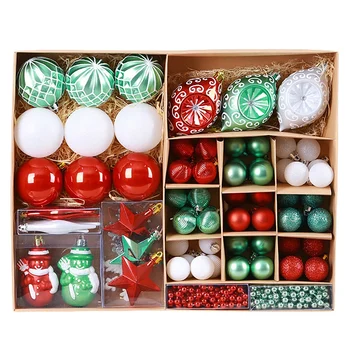 

90Pcs Christmas Tree Decoration Simulation Christmas Decorative Pendant Christmas New Year Decorations for Home Decor Red Green