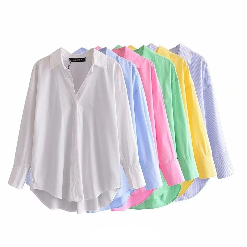 Blusas elegantes de manga larga para mujer, camisas de vestir blancas de gran tamaño, Top informal juvenil Y2K, ropa coreana 2022|Camisa| - AliExpress