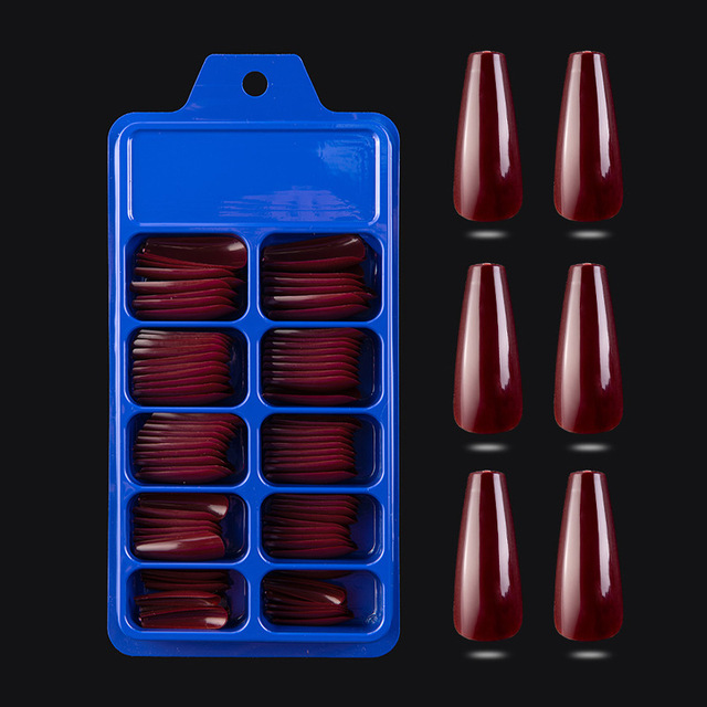 Full Cover Coffin Fake Nails Artificial Press on Nails Long Ballerina Design Clear/Natural/white False Nails Art Tips