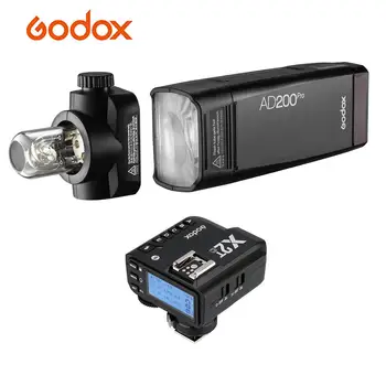 

Godox AD200Pro Pocket Flash TTL Flash with Changeable Flash Head+X2T-C E-TTL II Wireless Flash Trigger for Canon DSLR Cameras