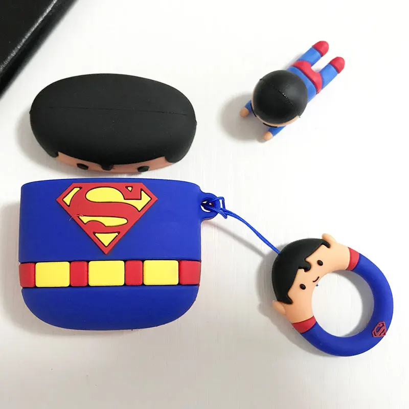 Superheros Bluetooth беспроводные наушники чехол для Apple AirPods наушники чехлы с кабелем Защитная крышка для USB Дата кабель - Цвет: 3