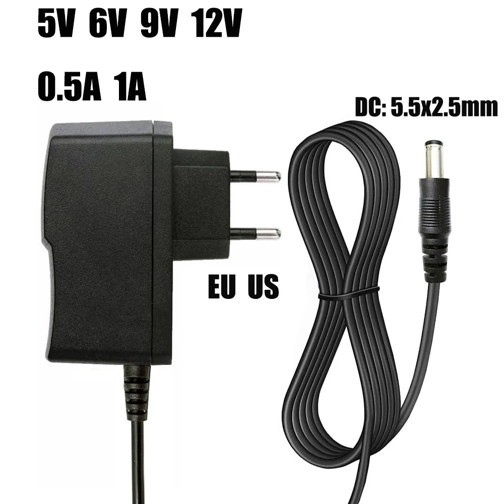 Adaptador de corriente Universal para cámara de luces LED, cargador de fuente de alimentación de 110-240V CC, 5V, 6V, 8V, 9V, 10V, 12V, 15V, 0.5A, 1A, 2A, 3A