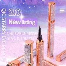 Звездная Золотая Алмазная подводка для глаз, 24 часа, не выцветает, влагостойкая, натуральная, быстро сохнет, подводка для глаз, инструменты для макияжа