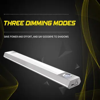 

PIR Motion 60LED Tricolor Dimming Night Light Bar Portable Infrared Induction Lamp Porch Super Bright Sensor Light Stairway