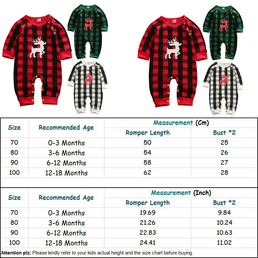 Новинка; сезон осень; модные рождественские клетчатые комбинезоны для новорожденных мальчиков и девочек; Рождественский комбинезон с Санта-Клаусом и оленем; хлопковая Повседневная Рождественская одежда