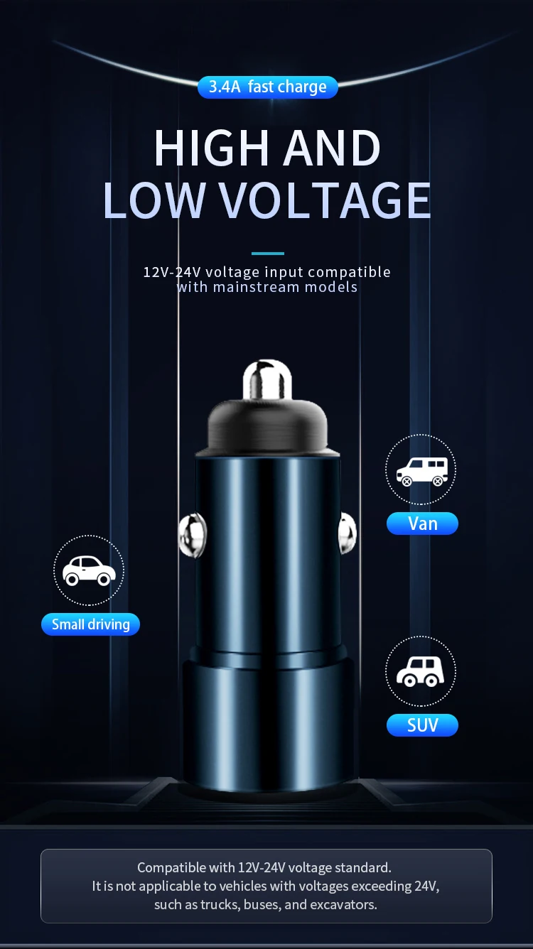 Coofun Quick Charge Dual USB Автомобильное зарядное устройство для Xiaomi Mi huawei Pro 3.4A USB быстрое автомобильное зарядное устройство для iPhone samsung Tablet