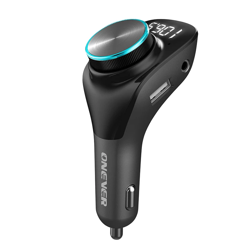 black Автомобильный fm-передатчик Onever, ЖК MP3-плеер, беспроводной Bluetooth 5,0, приемный автомобильный комплект свободные руки, AUX 5 В/3 А, Mp3 адаптер, зарядное устройство для телефона - Название цвета: black