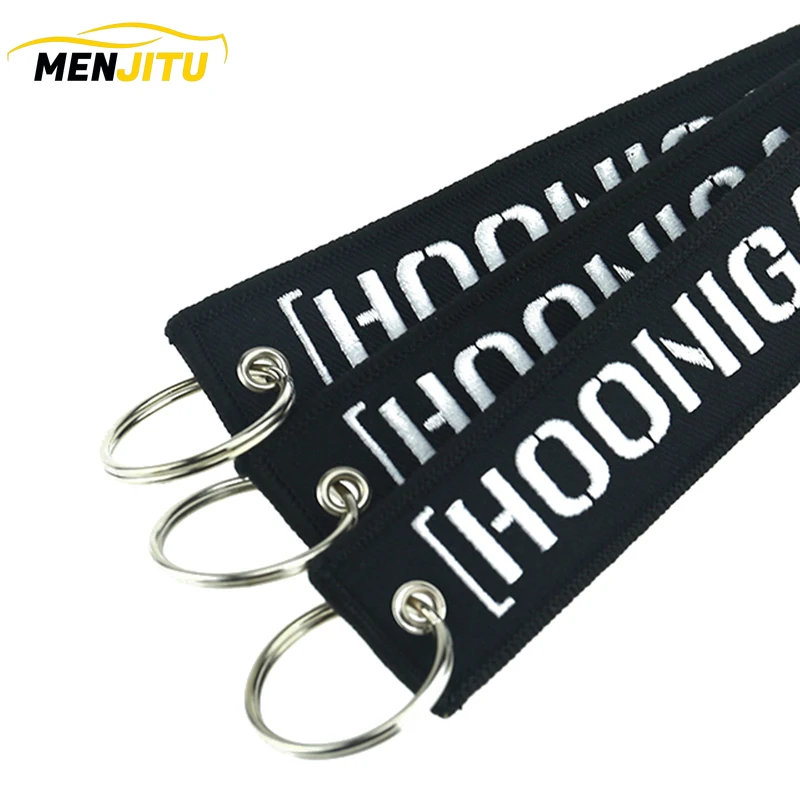 

Black Stickers Fashion Keychain Hoonigan Key Holder Key fob Remove Before Flight Keychains for Car Chaveiro Para Moto Motorcycle