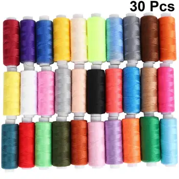 

30pcs Polyester Yarn Coils Sewing Quilting Threads Sewing Thread Art Handmade Sewing (Random Color)
