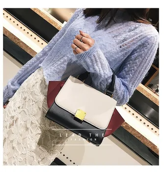 

Handbag women's new color contrast wing Bag Fashion versatile women's handbag European and American Shoulder Bag Messenger Bag