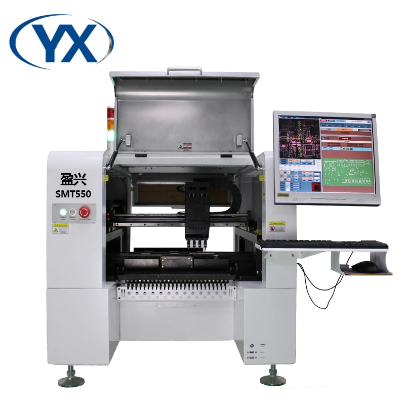 Manufacture Smt550 Pick And Place Pcb Making Machine With 4heads