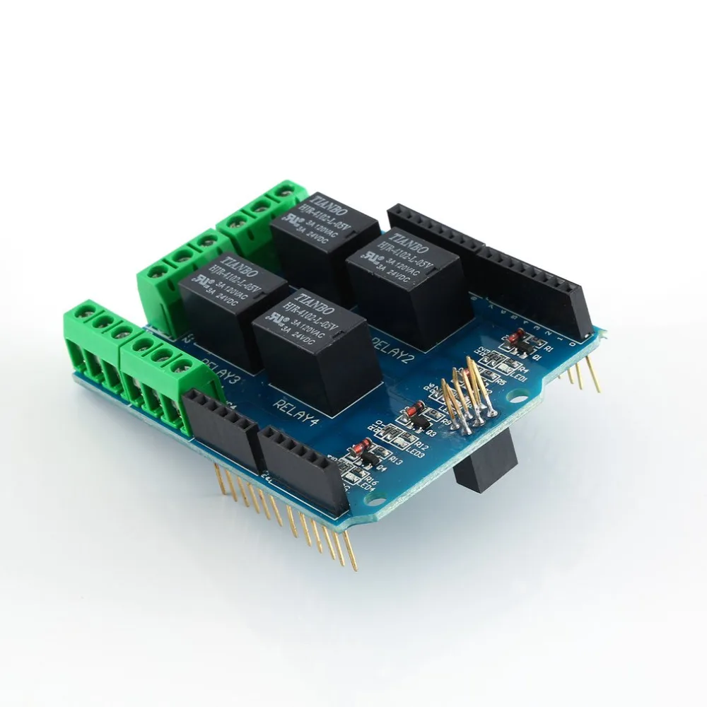 4 канала 5 в щит интерфейсы релейный модуль Плата управления реле для расширения платы для Arduino Uno R3 Mega 2560