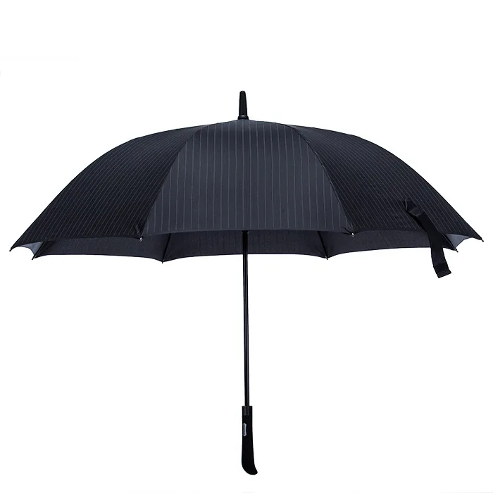 Striped black Длинный полюс гольф зонтик подарок зонтик мужской бизнес длинный зонтик реклама зонтик прямой ручкой прямой зонтик - Цвет: Striped black