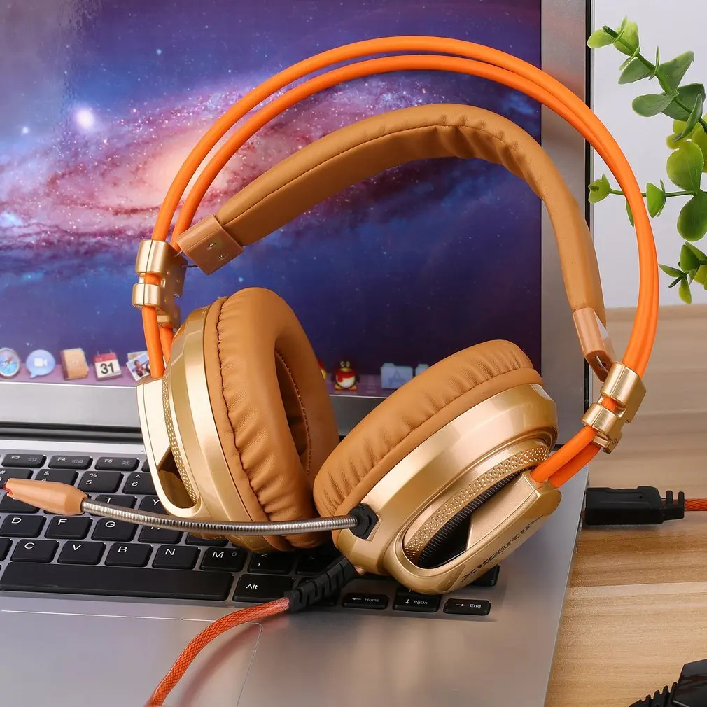 Siberia V10 игровая гарнитура, стереонаушники, окруженные микрофоном, гарнитура для ПК, настольного компьютера, ударная люминесценция