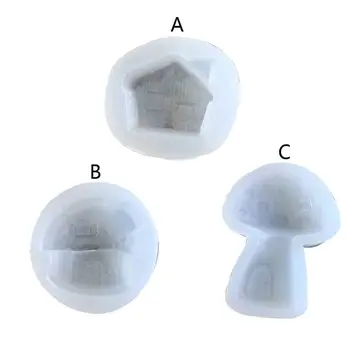 

Handmade Mushroom House Epoxy Resin Mold Pendant Resin Mold Jewelry Making Tools Q0KE