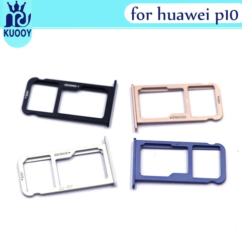 10 шт. Задний лоток для sim-карт P10 для huawei P 10 Micro SD Sim держатель Слот для карт Золотой/Серебряный/черный/синий