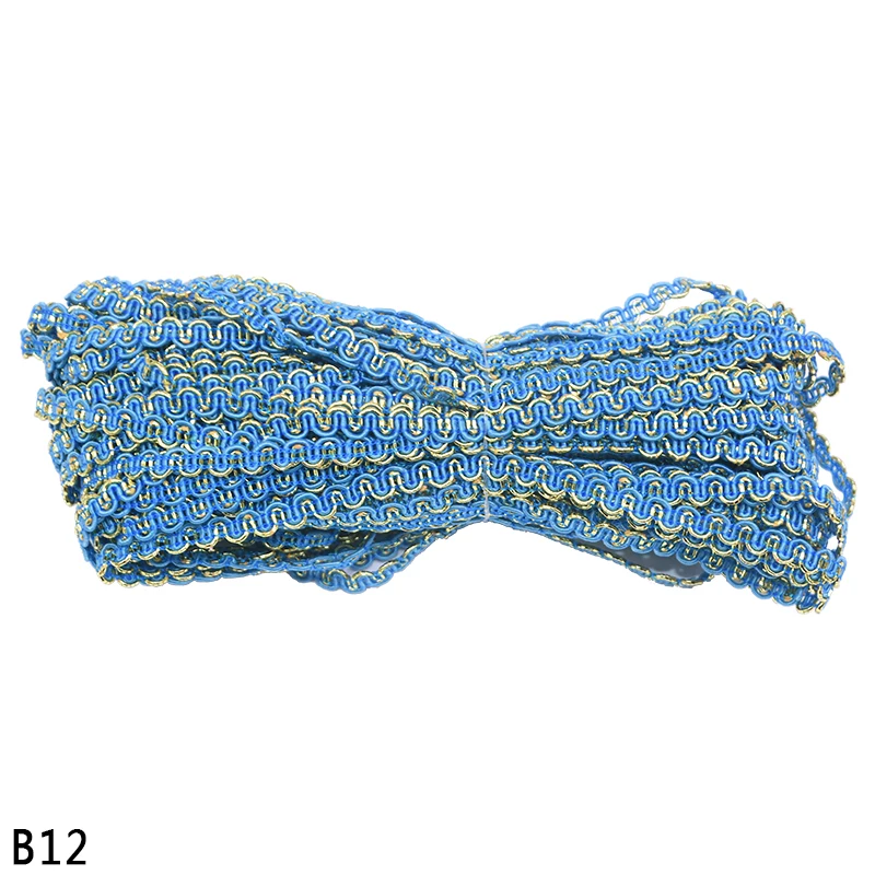 12 В/24 м 5 мм Плетеный кружевной отделкой лента DIY прошитая вручную аксессуары шнуровкой, плетеным кружевом Свадебная вечеринка украшения - Цвет: B12 blue