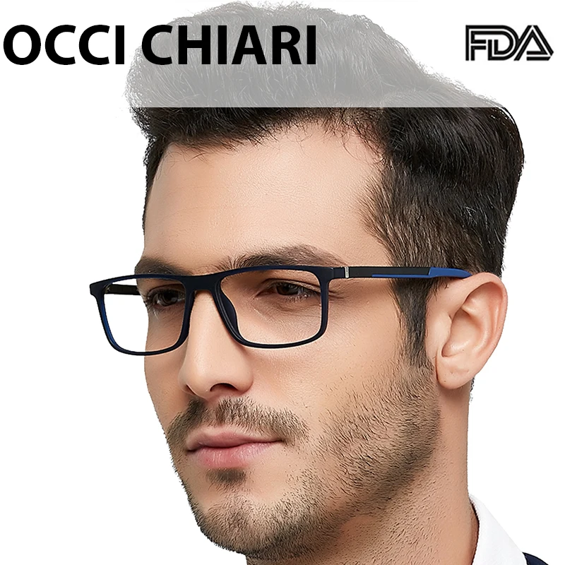 OCCI CHIARI оправа для очков для мужчин TR90 анти-синий светильник оптические очки весна шарнир прозрачные линзы ультра светильник очки по рецепту