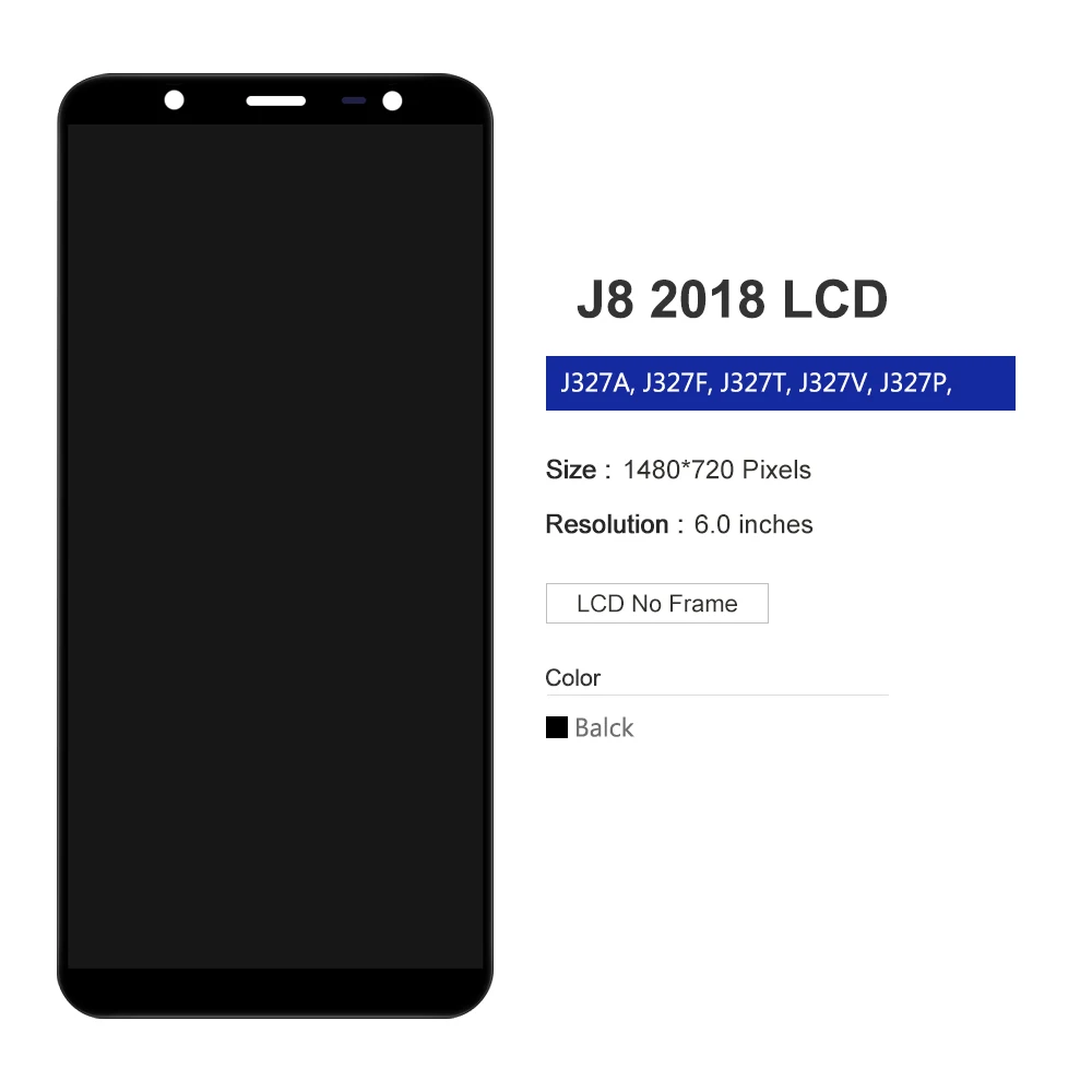 ЖК дисплей для Samsung Galaxy J8 2018 сенсорный экран с регулировкой яркости сменный SM J800M