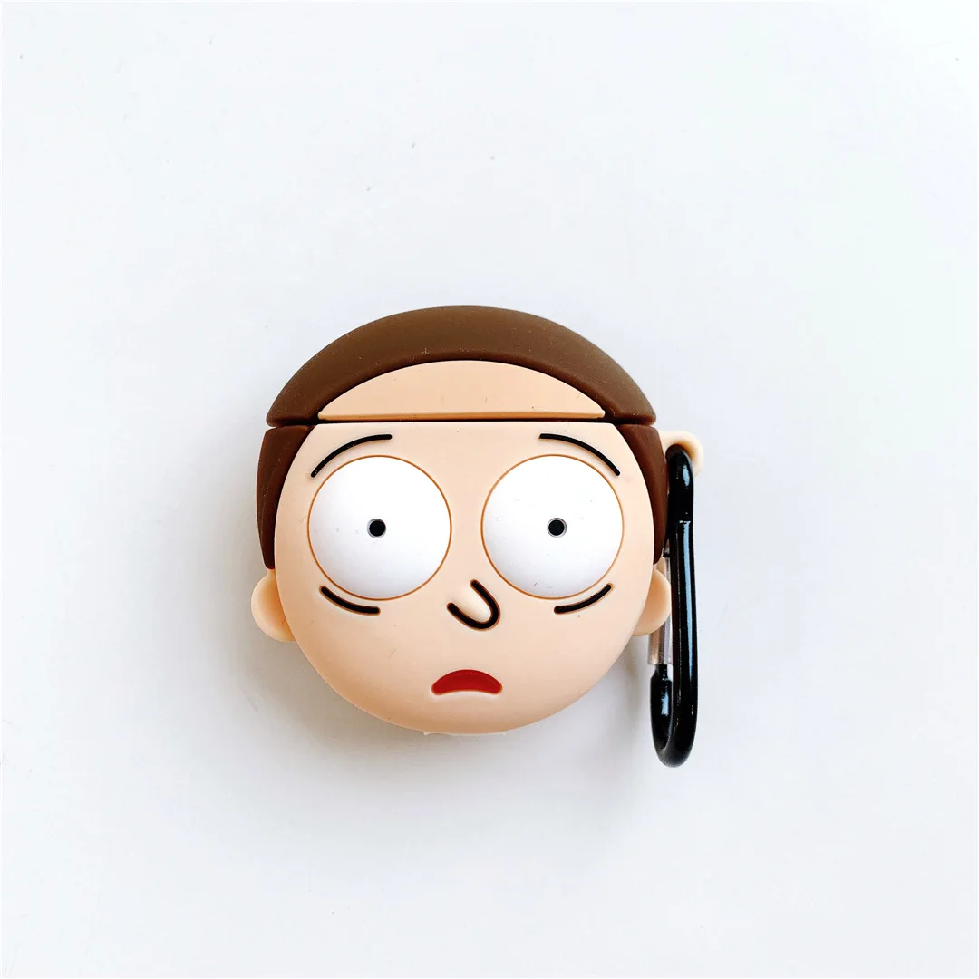 Милый силиконовый чехол для наушников с 3D рисунком Rick Modi для Apple New AirPods 1/2, беспроводная bluetooth-гарнитура