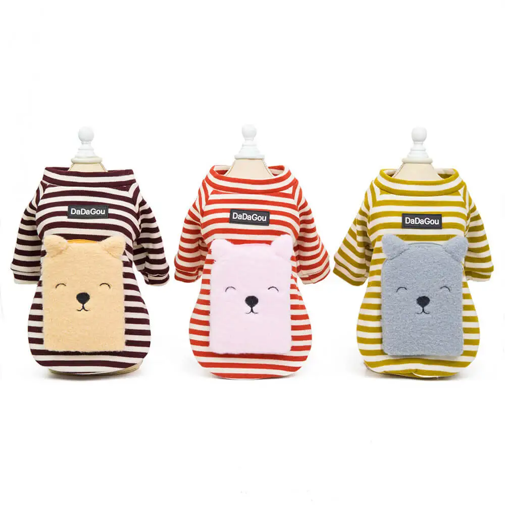 

Cotton Material Autumn And Spring Stripe Style Comfortable Pet T-shirt Puppy Apparel Dog Clothes