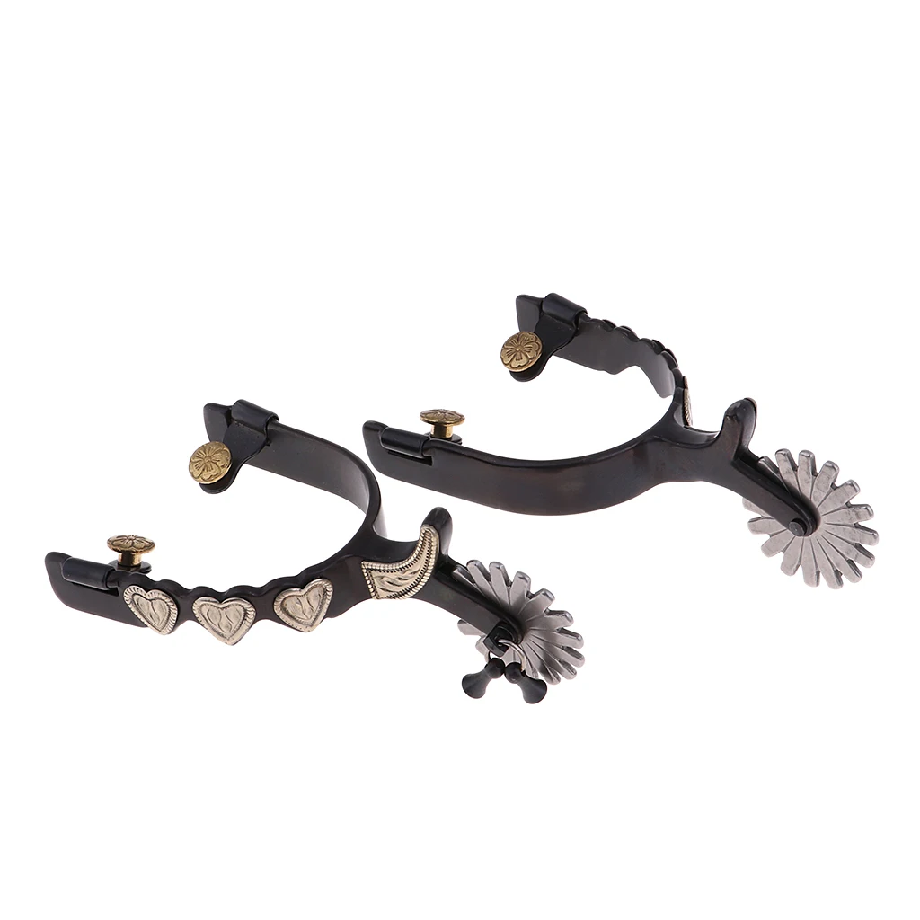 Western Riding Roping Spurs for Boots, Equestrian Iron Bumper Spurs for Adults Men Women -  Antique Brown
